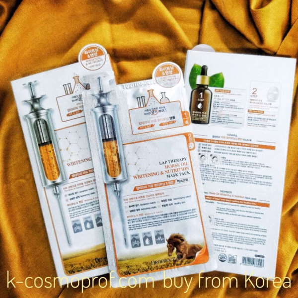 Lap Therapy Horse Oil Whitening & Nutrition Ampoule Face Mask Pack Deoproce 1box - K-COSMOPROF