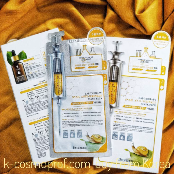 Lap Therapy Snail Anti-Wrinkle Ampoule Mask Pack Deoproce 1box - K-COSMOPROF