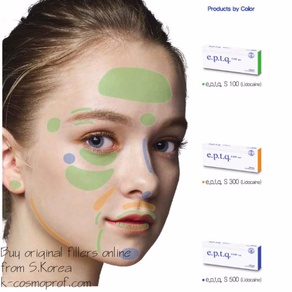 e.p.t.q. Cross-Linked Hyaluronic Acid Dermal Filler S100, S300, S500 LIDOCAINE / 1pcs S.Korea