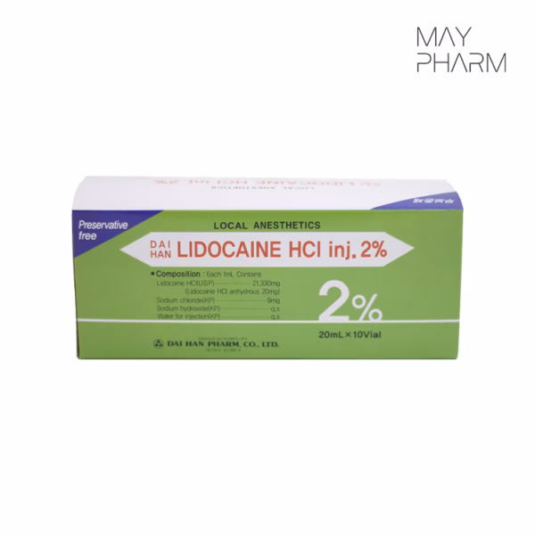 DAIHAN Lidocaine HCI Injections 2% - 20mL x 10Vial S.Korea